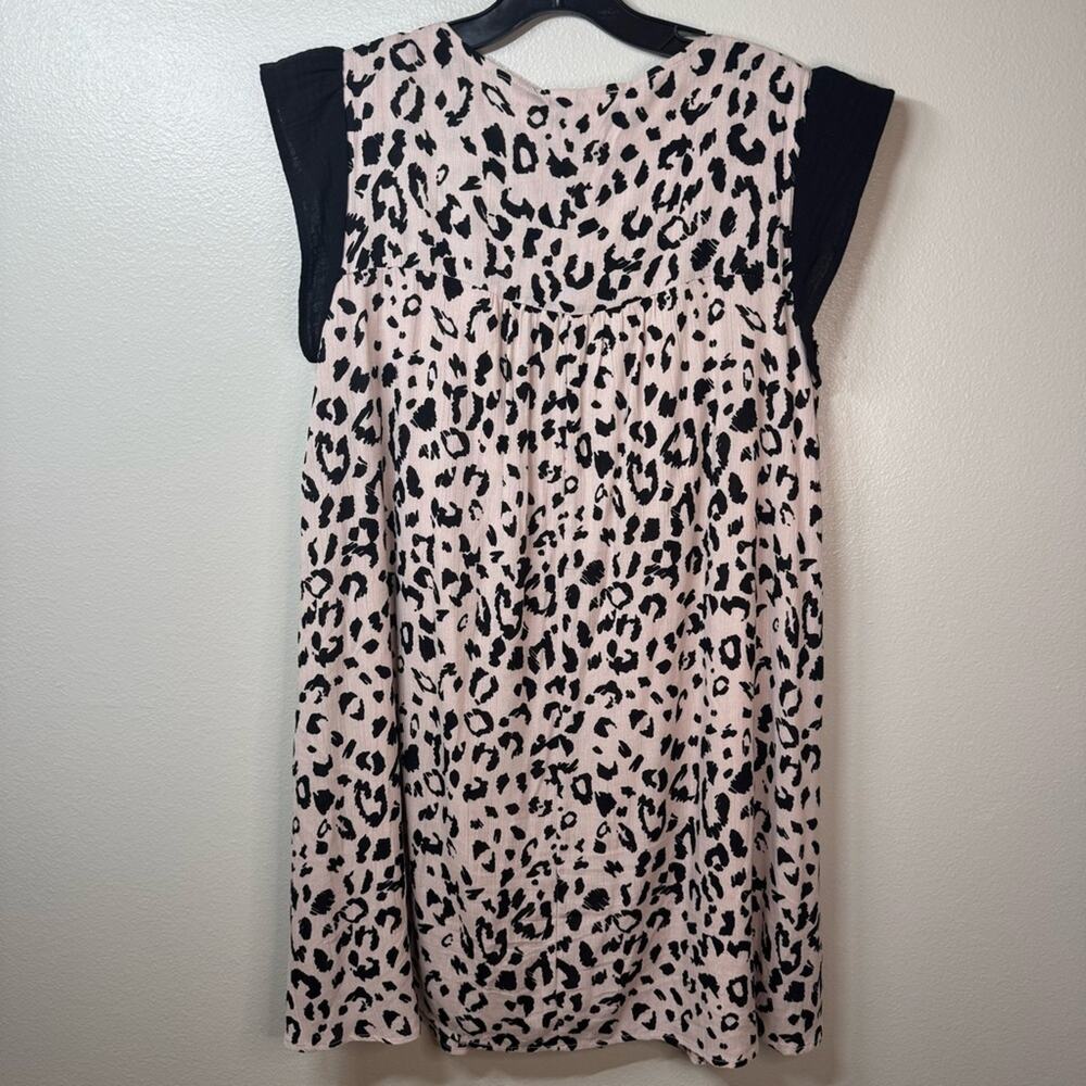 SAVANNA JANE Shift Dress Leopard Print Embroidered Floral Boho Dress Size Small - Picture 2 of 6